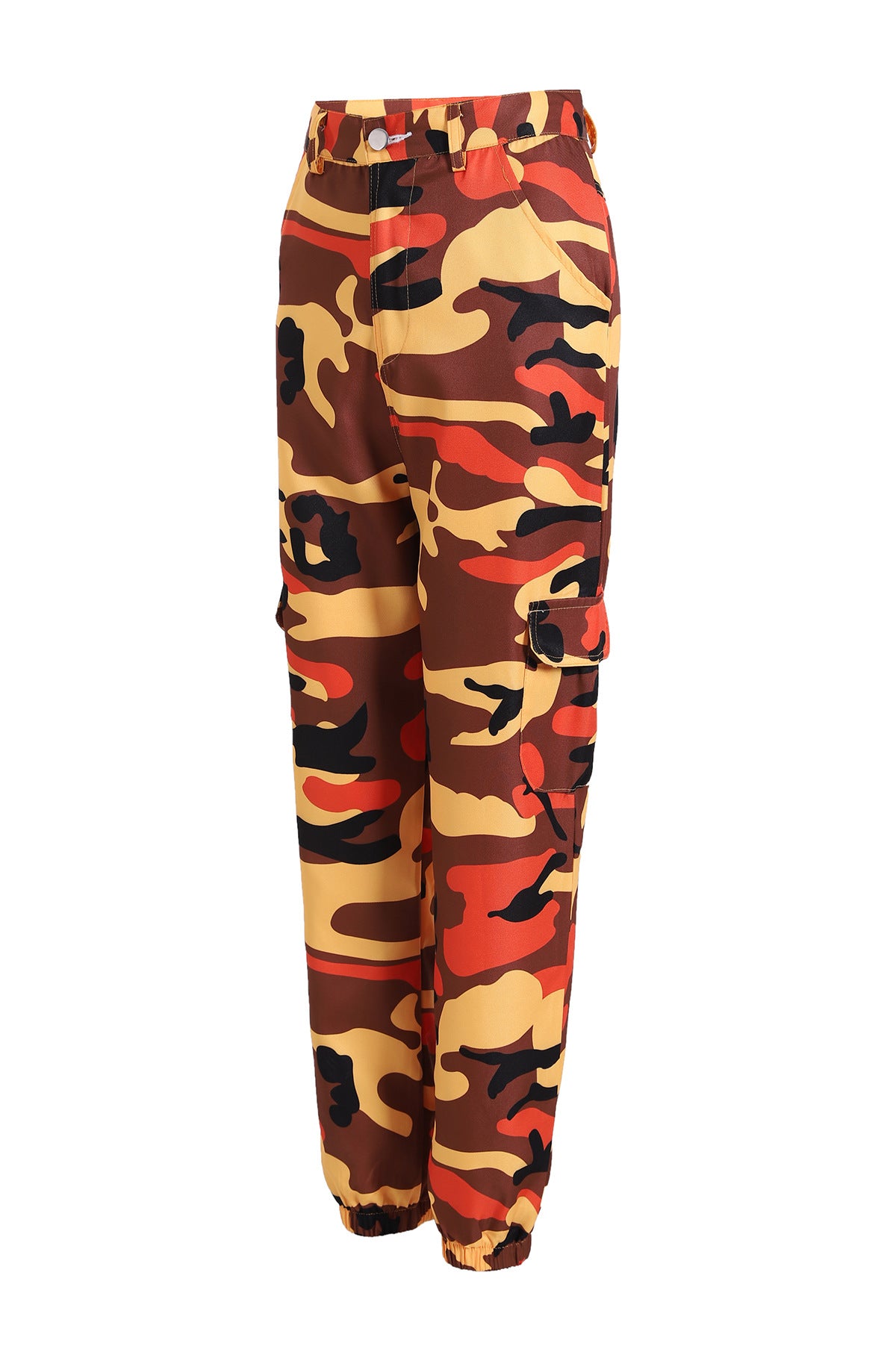 Damen Cargohose mit elastischem Bund und modischem Camouflage-Muster Stalluxe