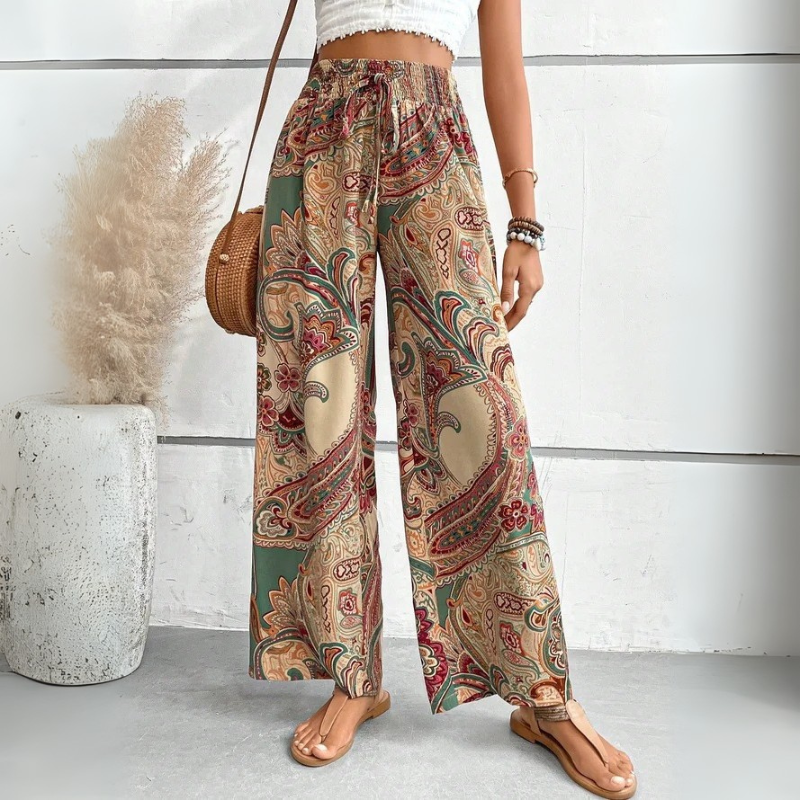 Frauen Bohemian Weitbeinige Palazzo-Hosen Stalluxe