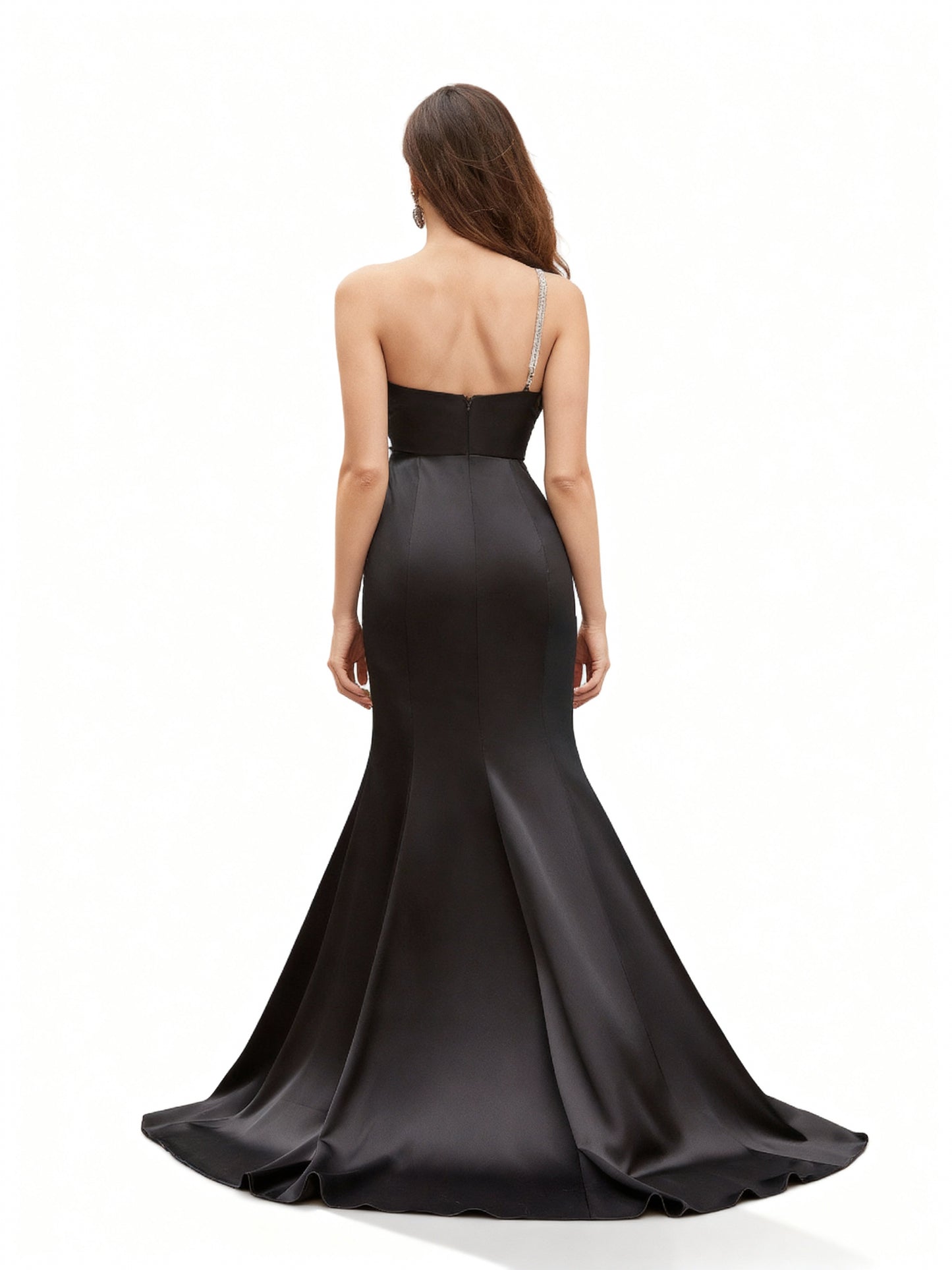 Stalluxe | Schwarzes Kleid mit Einer Schulter und Fischschwanz