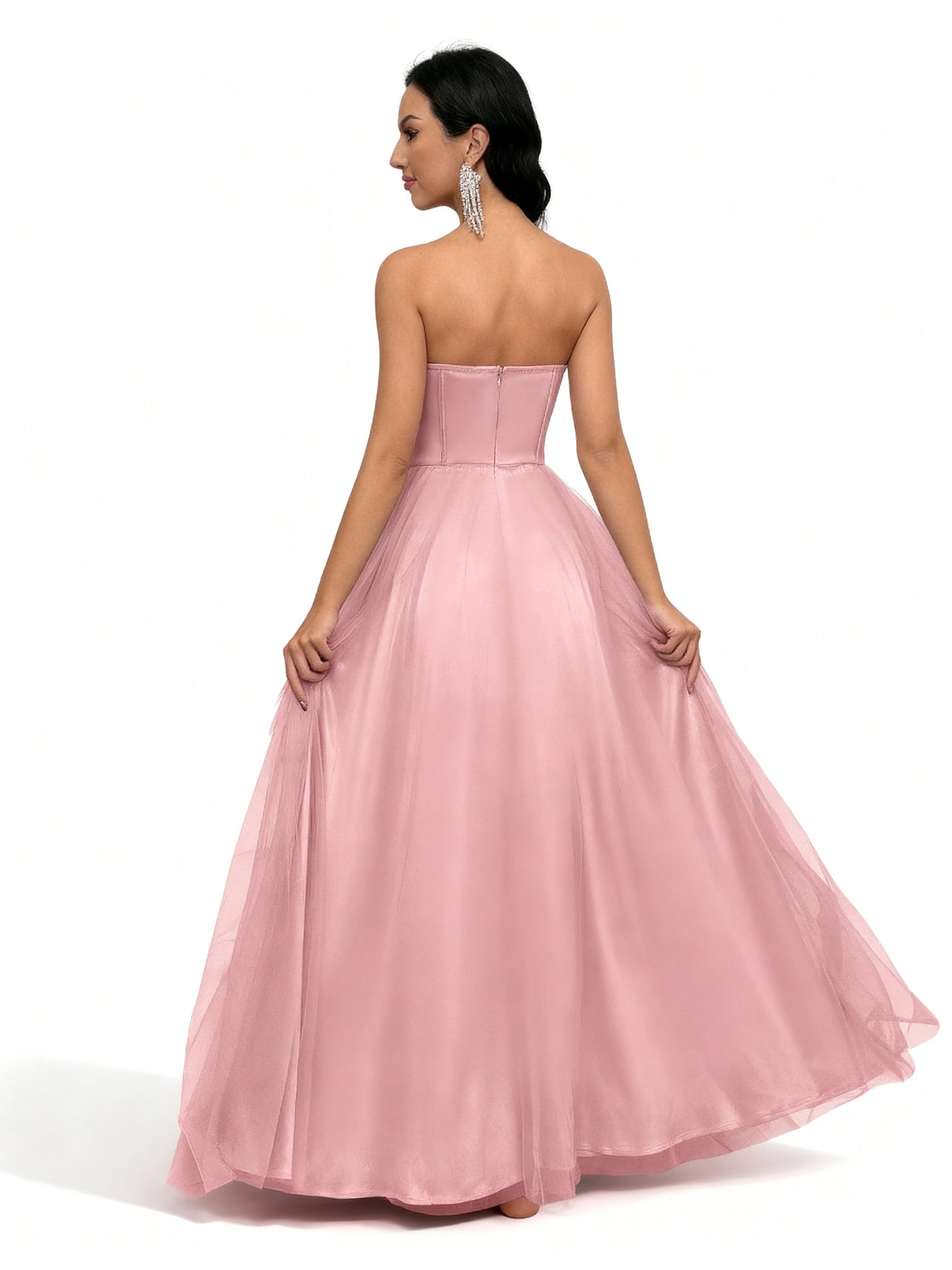 Stalluxe | Trägerloses Feenkleid mit Schlitz