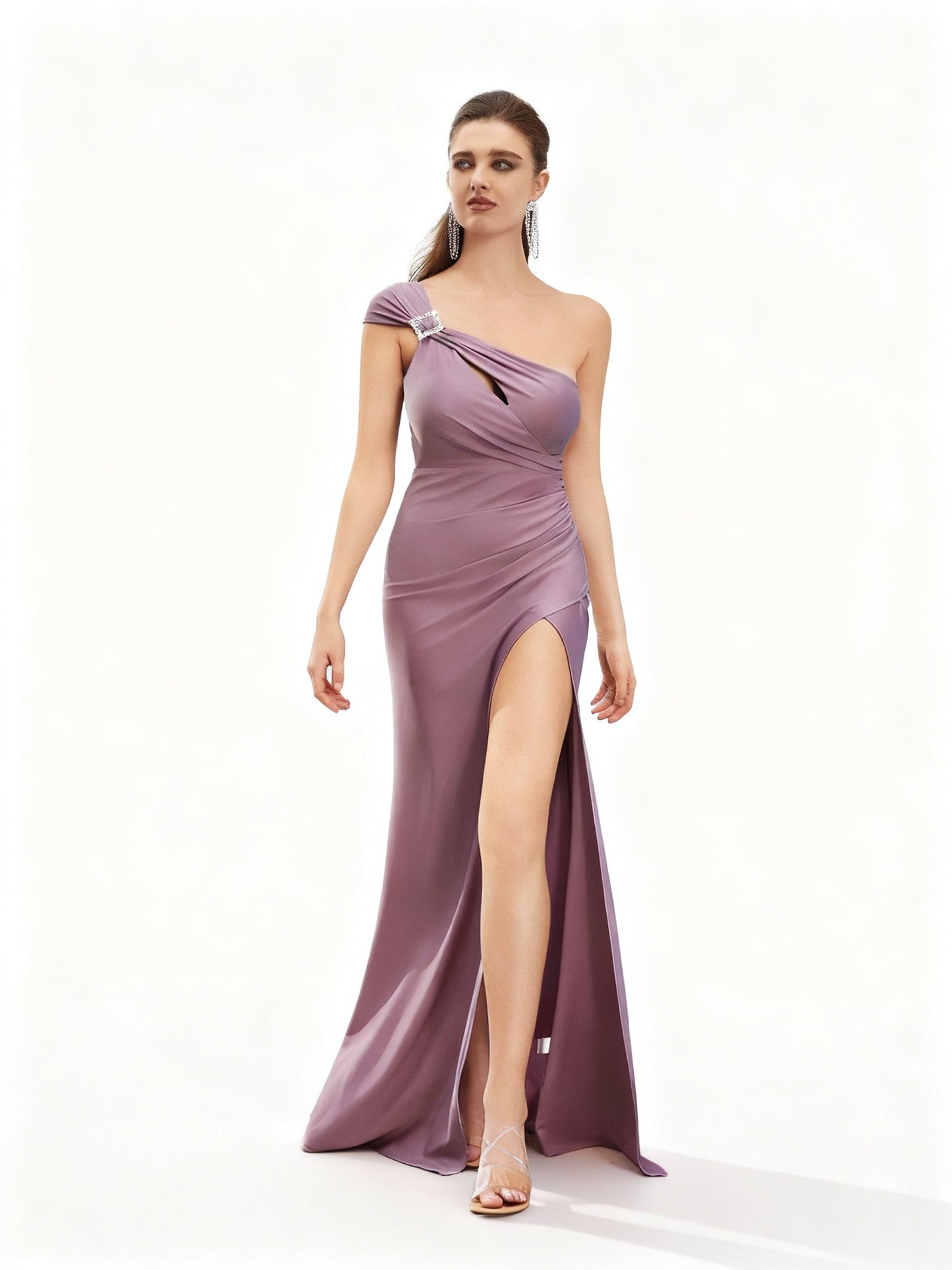 Stalluxe | Mauvefarbenes Faltenkleid für Brautjungfern