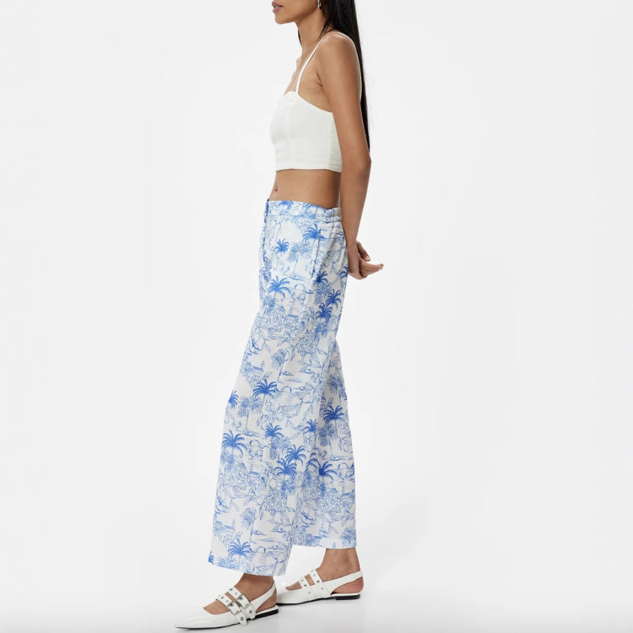 Damen Palazzo-Hose mit floralem Muster und weitem Schnitt Stalluxe