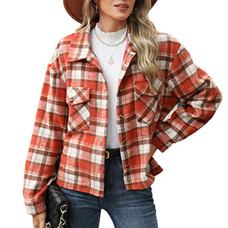 Damen Karierte Flanell Hemdjacke mit lässigem Schnitt und praktischen Taschen Stalluxe