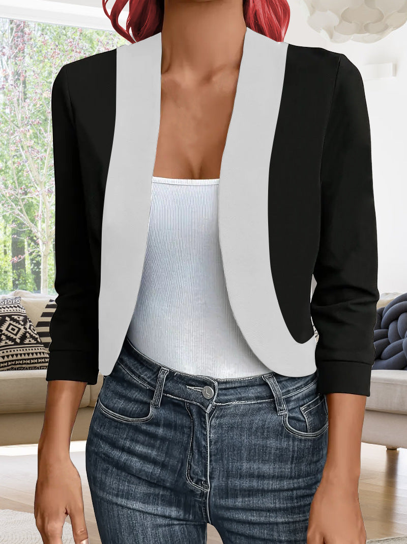 Damen eleganter Blazer mit kontrastierenden Einsätzen Stalluxe