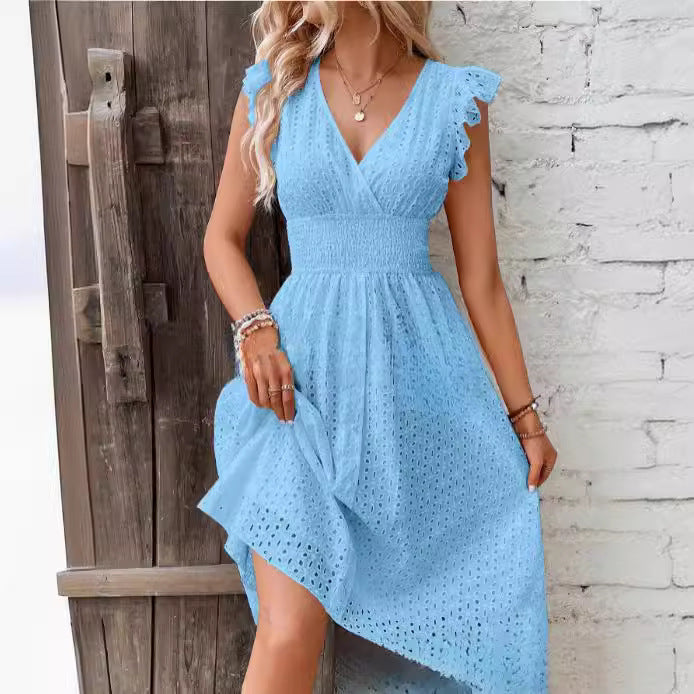 Damen Sommerkleid im Boho-Stil mit Rüsche Stalluxe