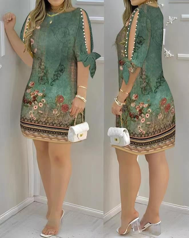 Damen Ärmelloses Freizeitkleid mit verspieltem Blumenmuster und Cut-Out-Details Stalluxe