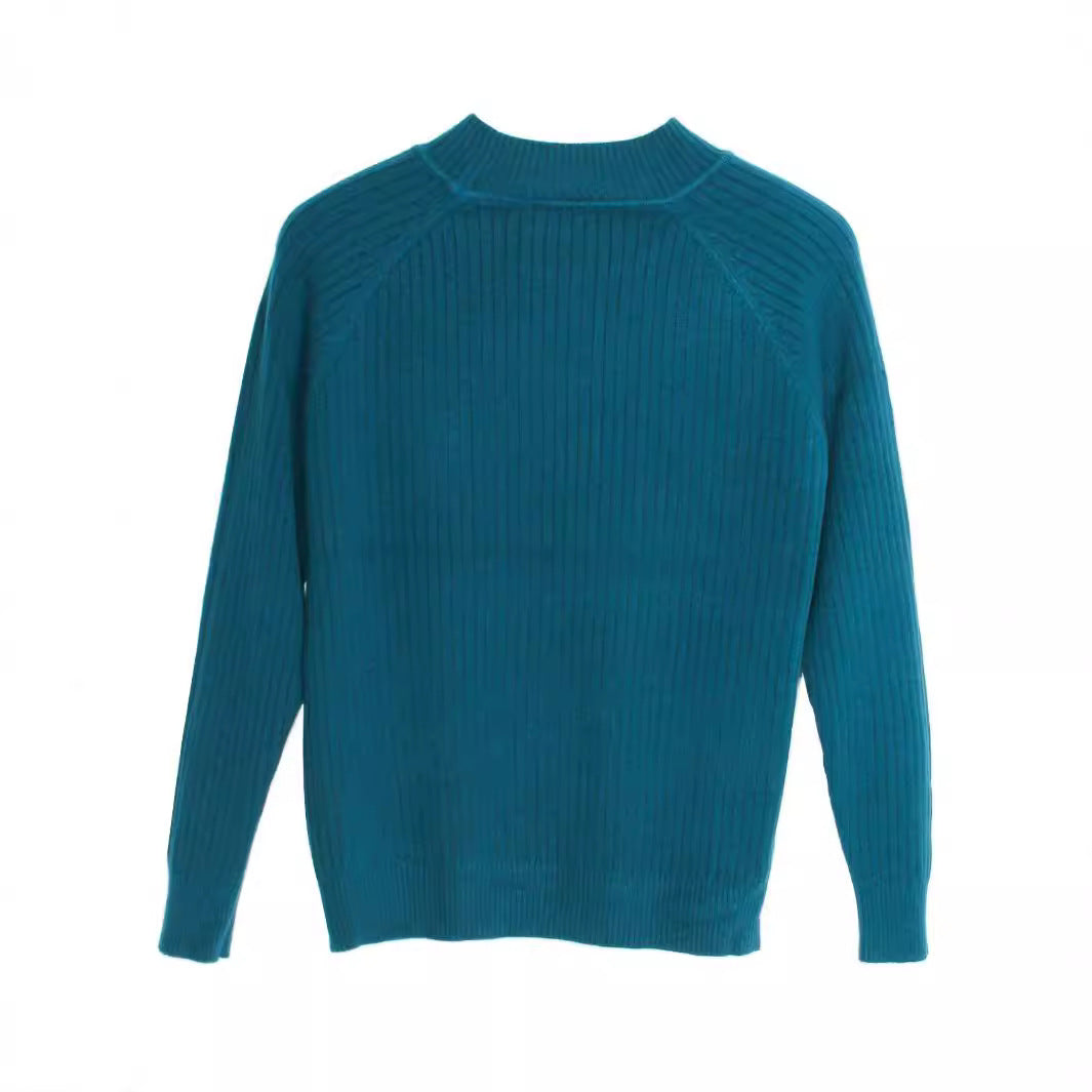 Damen Feinstrickpullover mit attraktivem Rippenmuster und hochgeschlossenem Kragen Stalluxe
