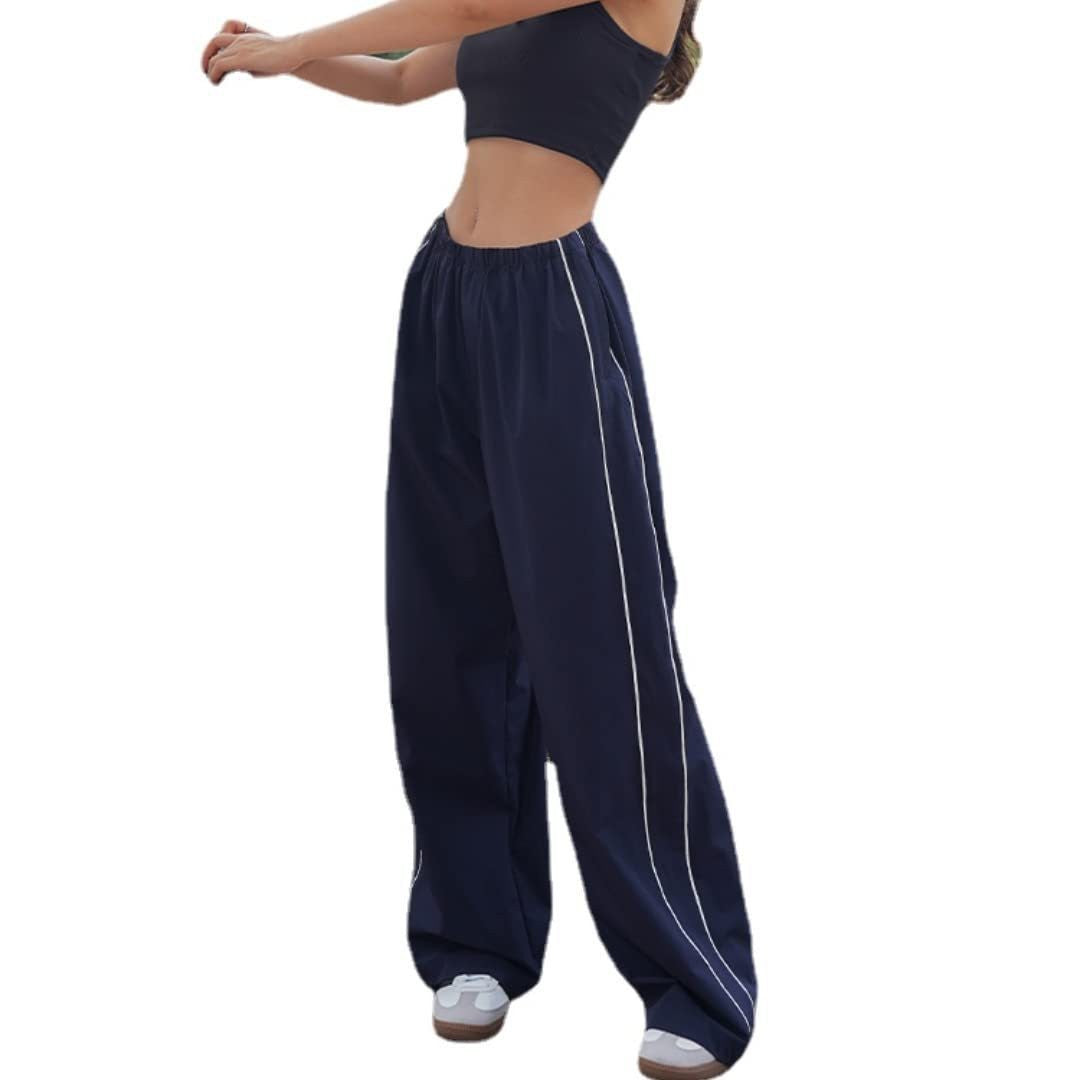 Damen elegante Sporthose mit weitem Schnitt und elastischem Bund Stalluxe