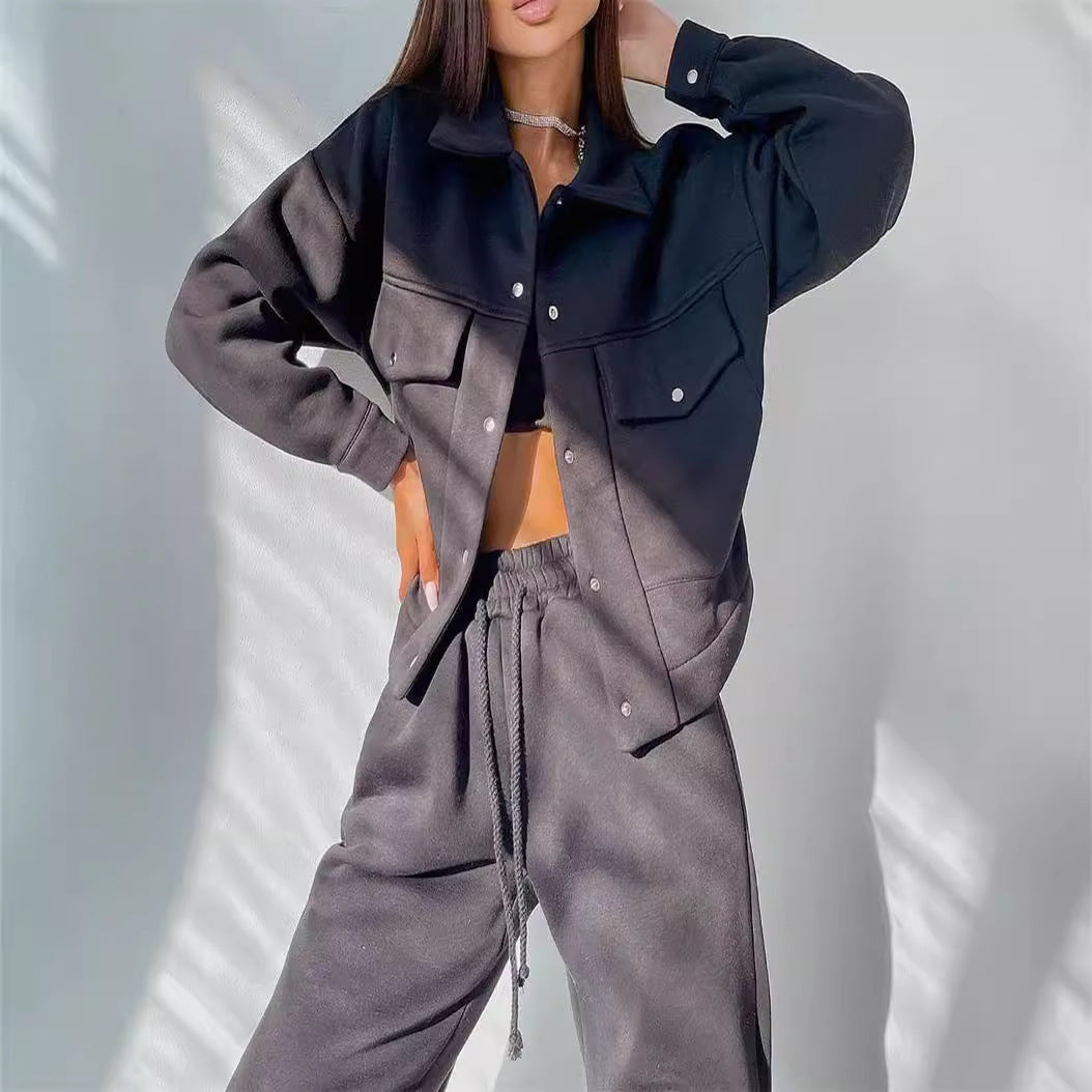 Damen Freizeit-Jogginganzug mit lässiger Passform und praktischen Taschen Stalluxe