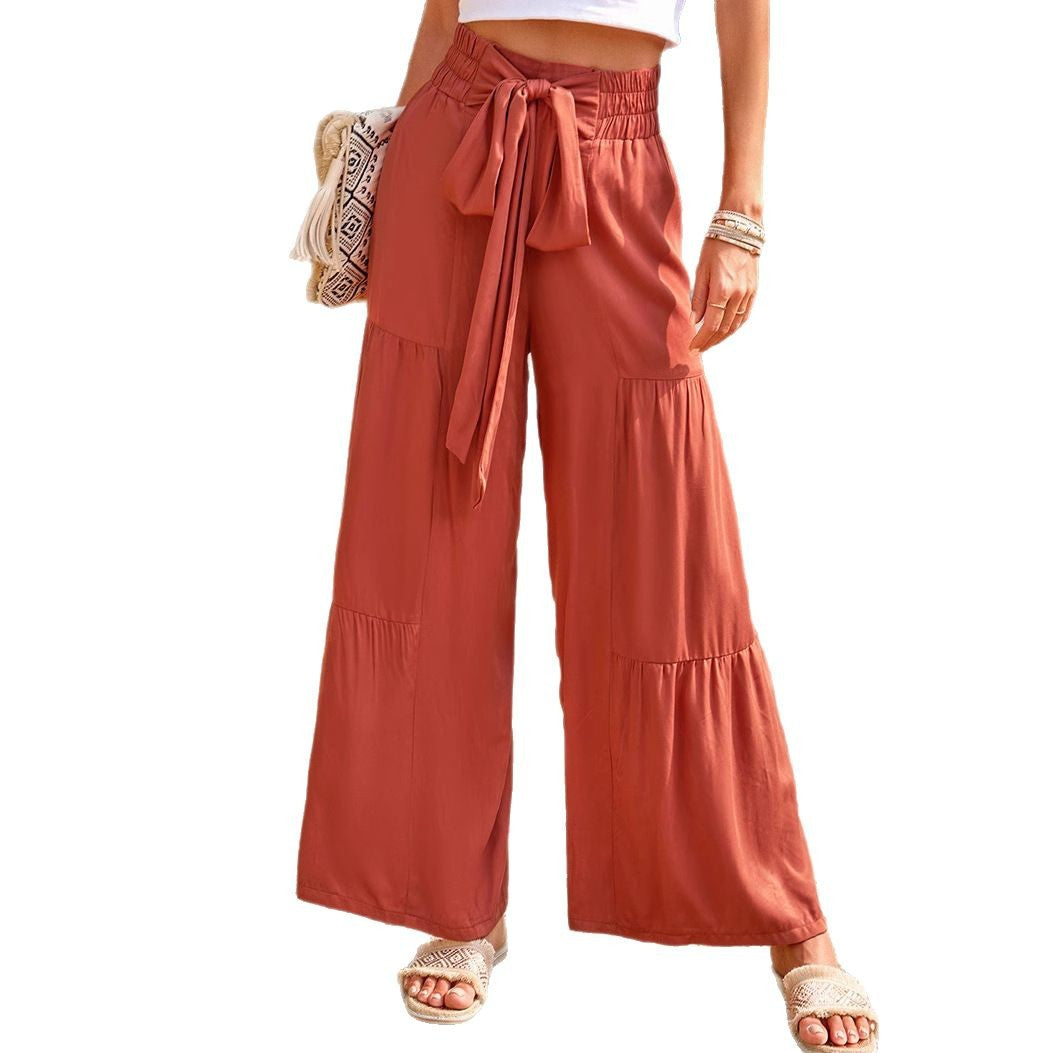 Damen luftige Palazzo-Hosen mit hoher Taille und praktischen Taschen Stalluxe