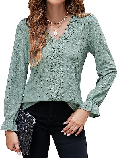 Damen elegante Bluse mit floralem Design und V-Ausschnitt Stalluxe