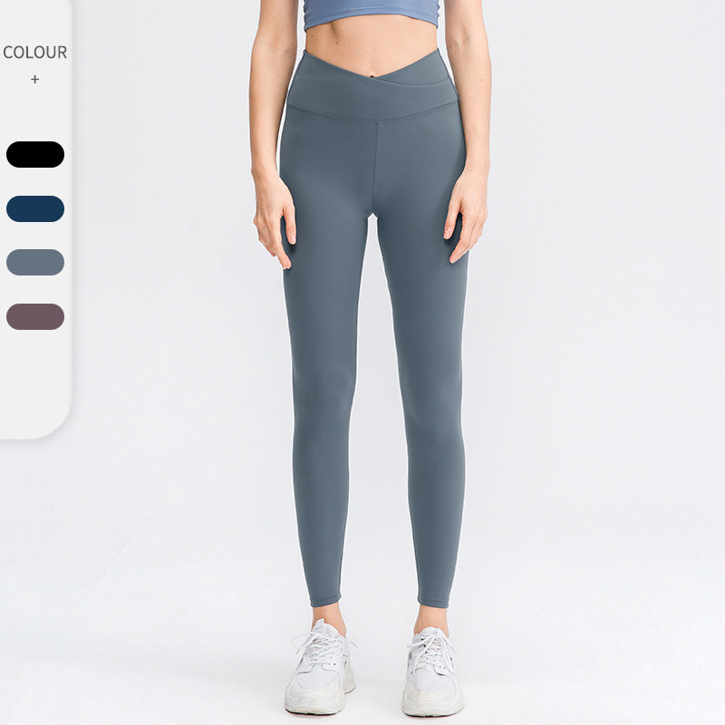 Damen Hochwertige Yogaleggings mit innovativem Kreuzbund und feuchtigkeitsregulierenden Eigenschaften Stalluxe