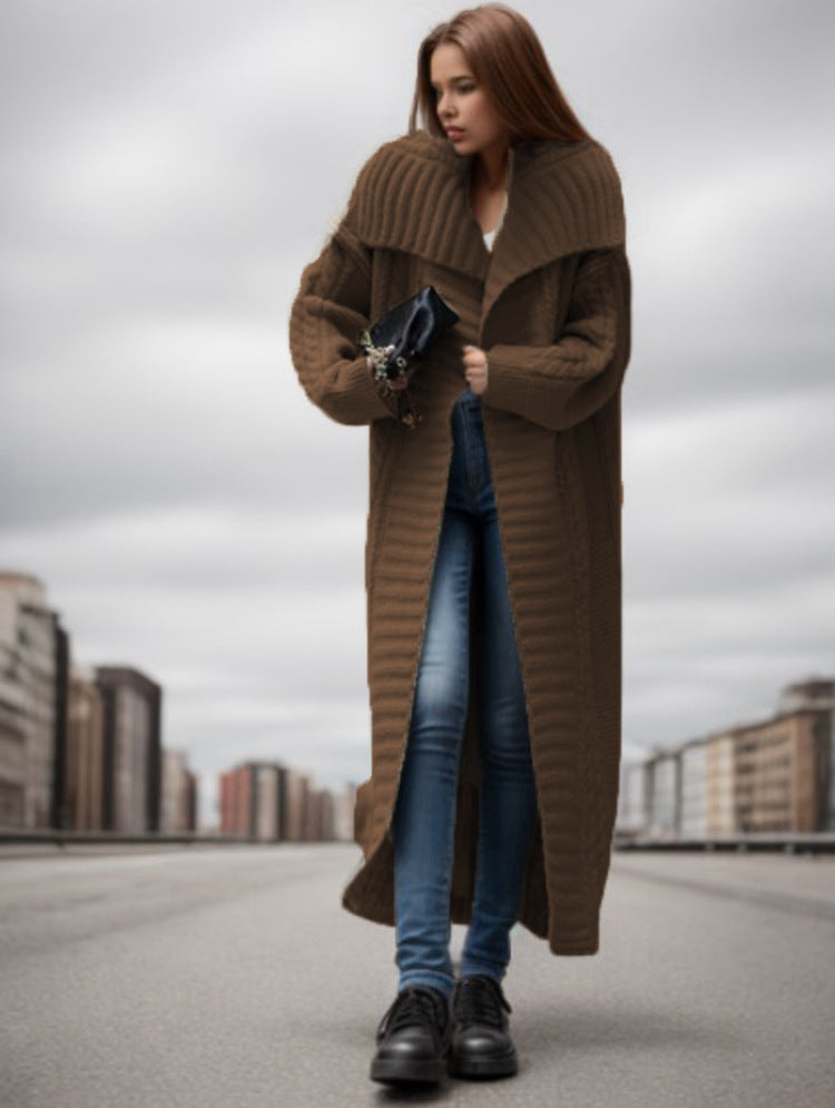 Damen Strickmantel mit strukturiertem Design und voluminösen Ärmeln Stalluxe