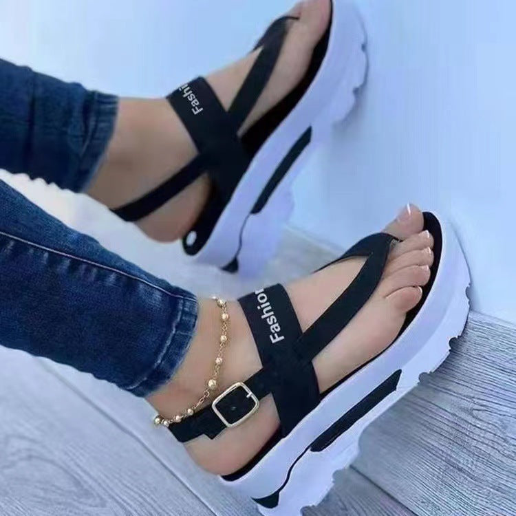 Damen Plattformsandalen mit modischem Querriemen Stalluxe
