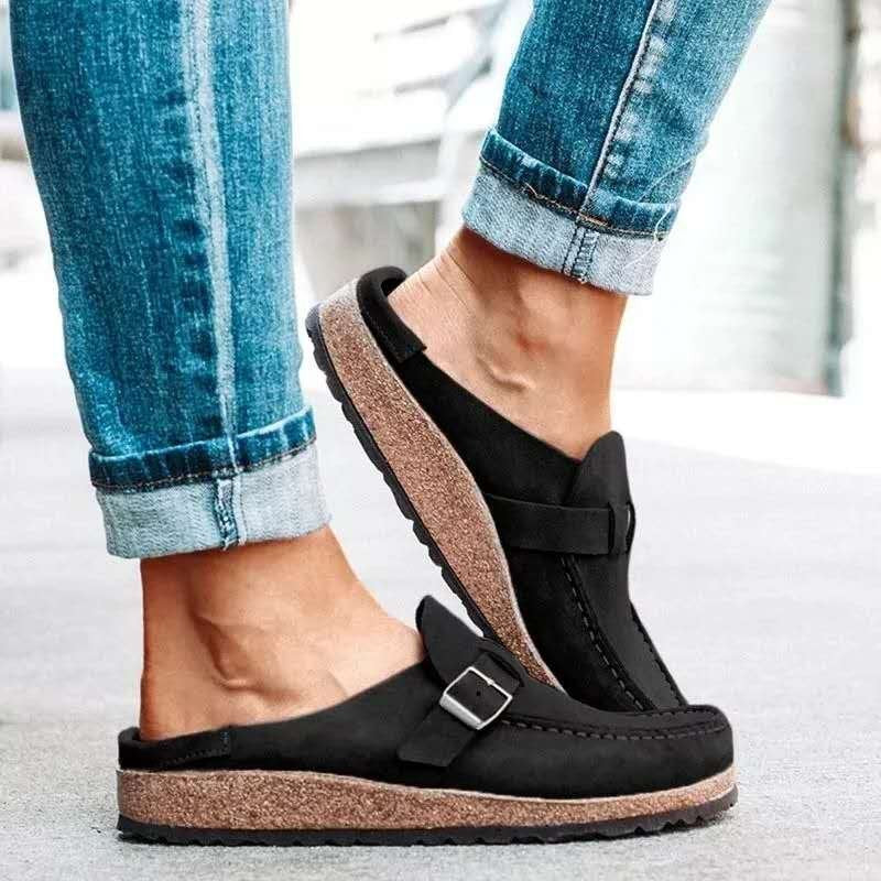 Damen Komfortable Clogs mit anatomischem Fußbett und elegantem Riemendesign Stalluxe