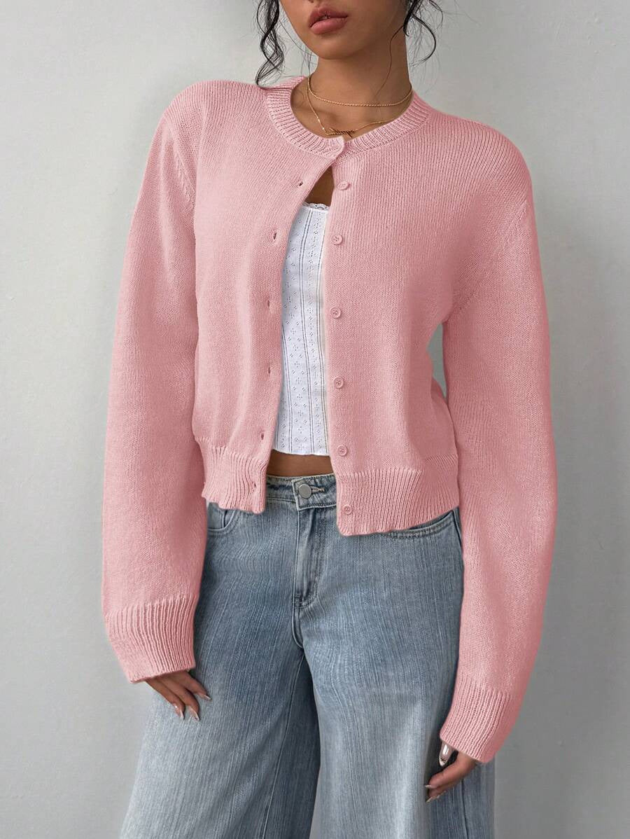 Damen Strickjacke mit feiner Textur und eleganter Knopfleiste Stalluxe