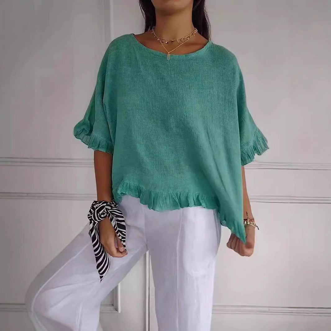 Damen Leichtes Shirt mit Fransen Stalluxe