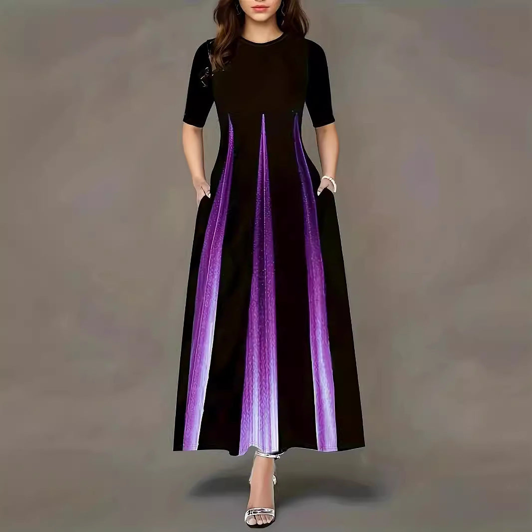 Damen Maxikleid mit eleganten Seitentaschen und luxuriösem Glanz Stalluxe