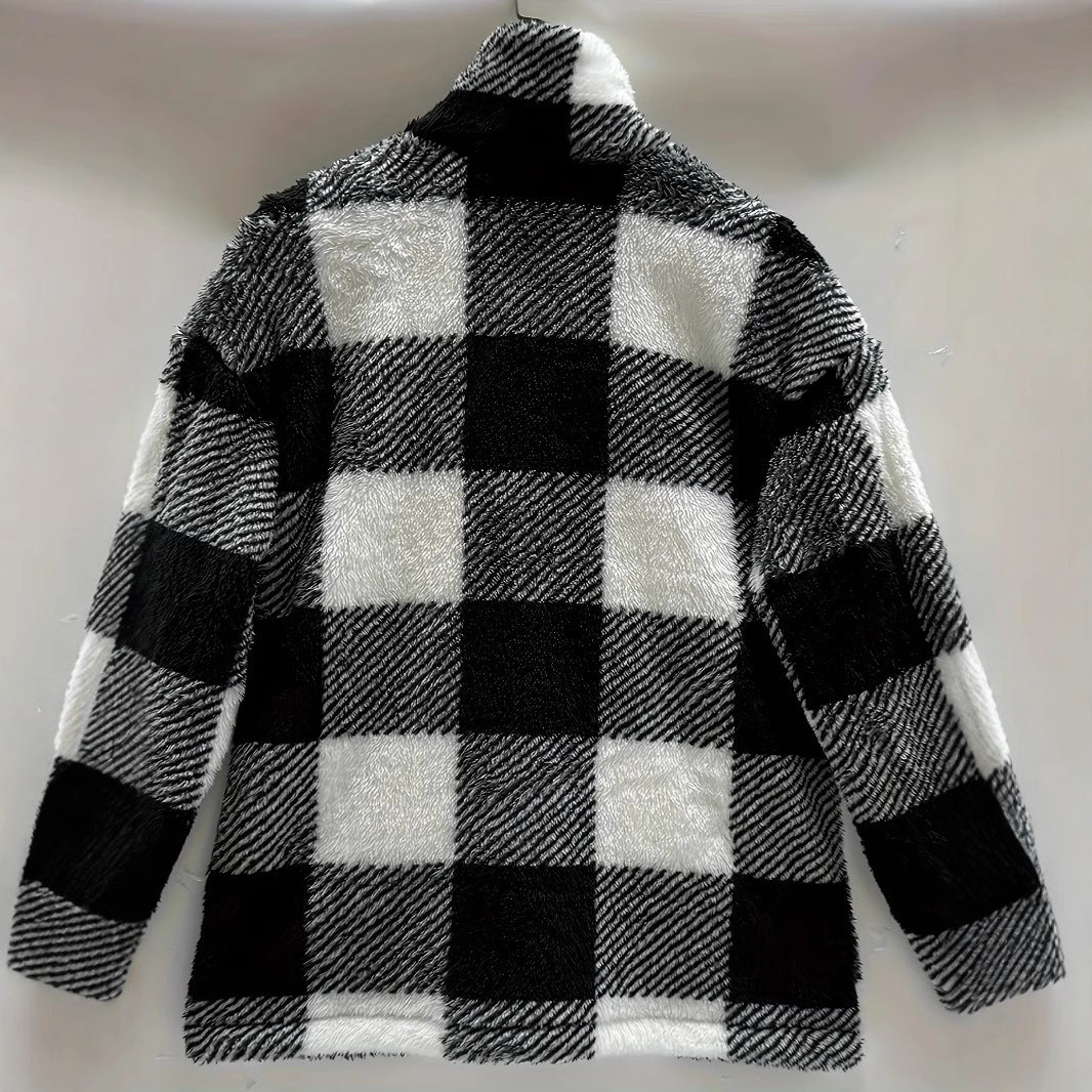 Damen Flanelljacke mit großem Karomuster und weichem Innenfutter Stalluxe