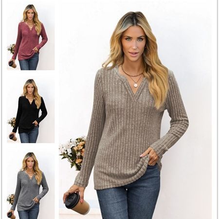 Damen lässiges Langarmshirt aus strukturiertem Material Stalluxe