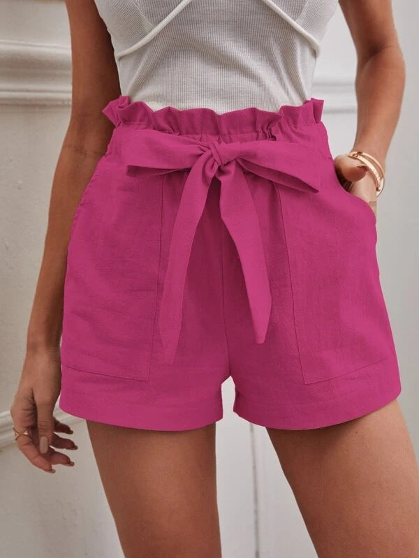 Damen Tailored Shorts mit Krawatte und praktischen Taschen Stalluxe