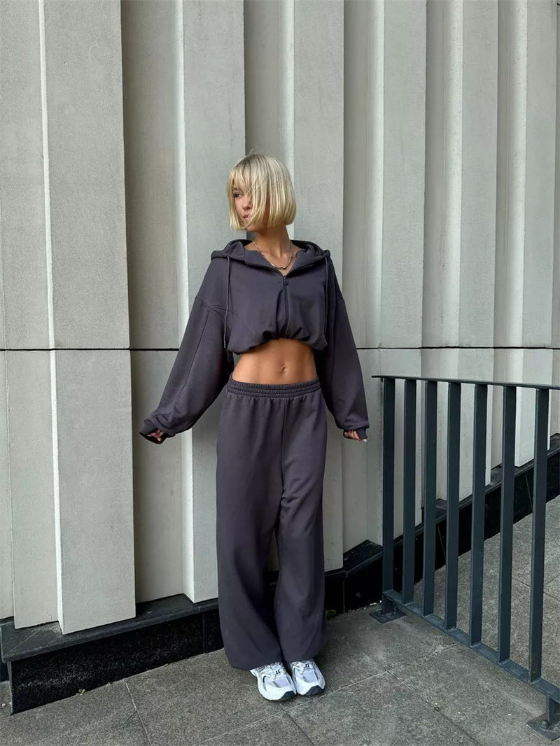 Damen lässiger Oversized Hoodie und weite Jogginghose Set Stalluxe