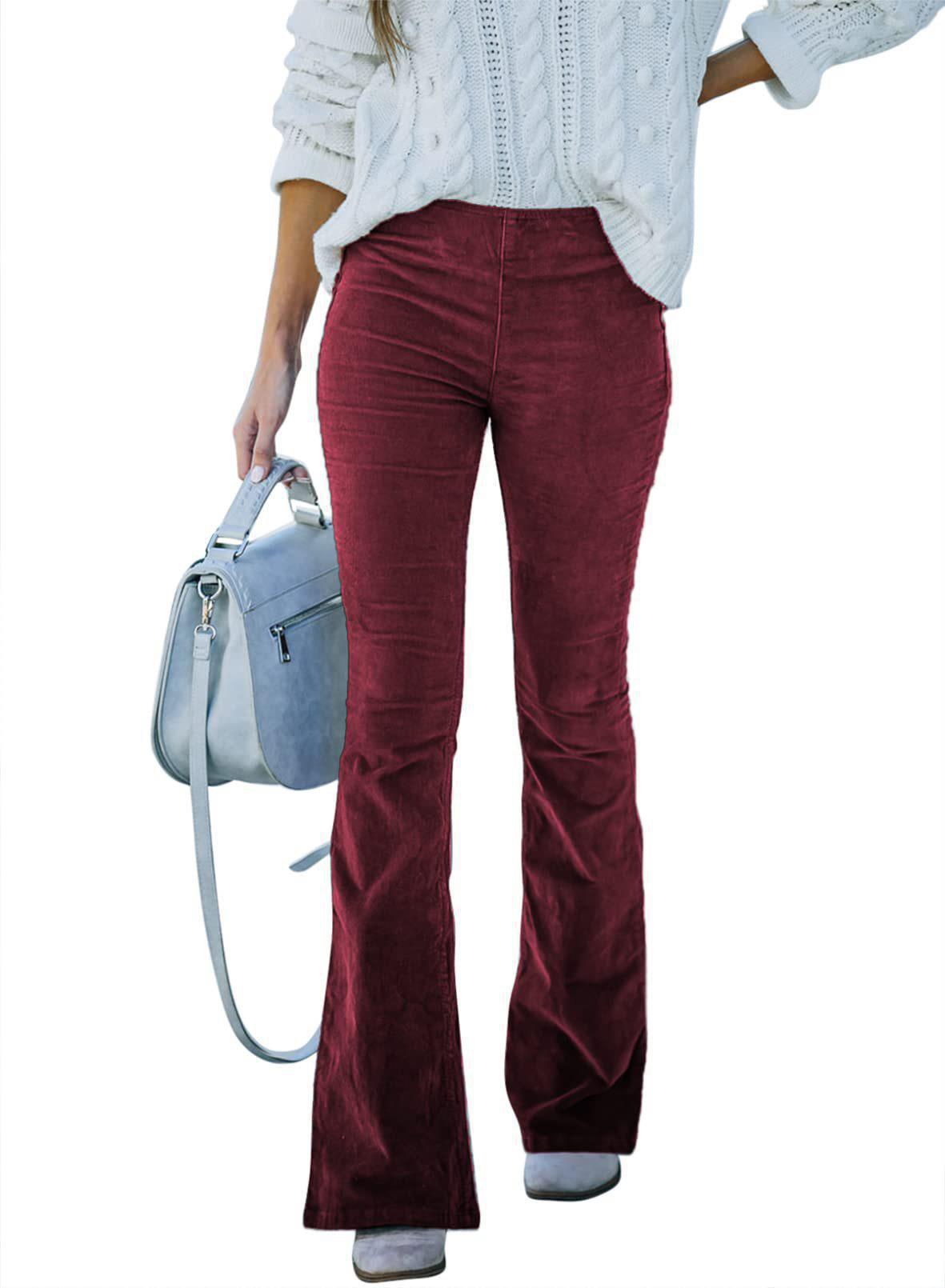 Damen ausgestellte Cordhose mit hohem Bund und strukturiertem Stoff Stalluxe