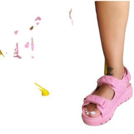 Damen Plateausandalen mit ergonomischem Riemen-Design und rutschfester Sohle Stalluxe