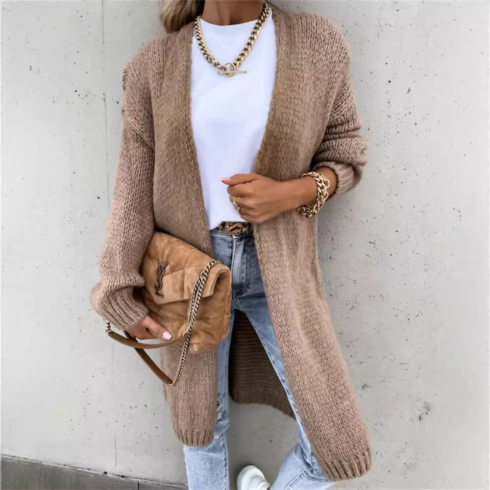 Damen Offene Strickjacke mit groben Maschen und lässigem Schnitt Stalluxe