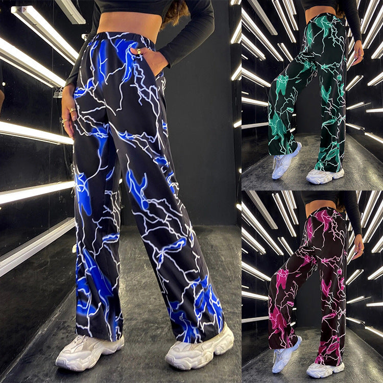 Damen stylische weite Hosen mit einzigartigem Blitzeffekt Stalluxe