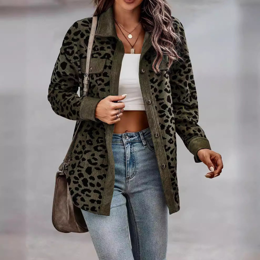 Damen lässige Leinenjacke im Animal-Print Stil Stalluxe