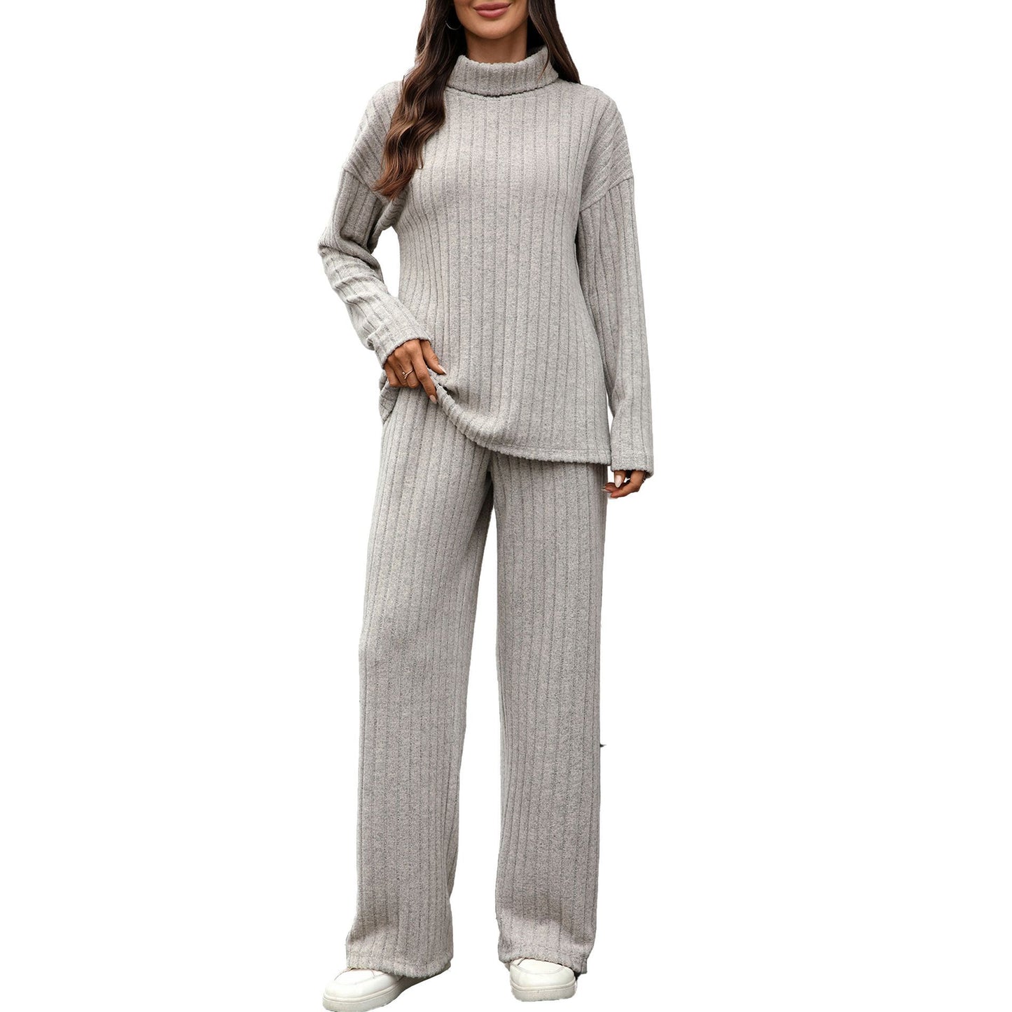 Damen Grobstrick Pullover und Hose Set Stalluxe
