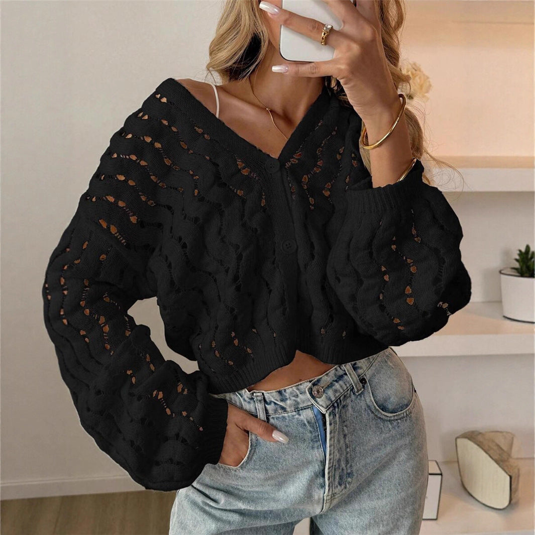 Damen Strickpullover mit einzigartigem Lochmuster und lässigem Schnitt Stalluxe