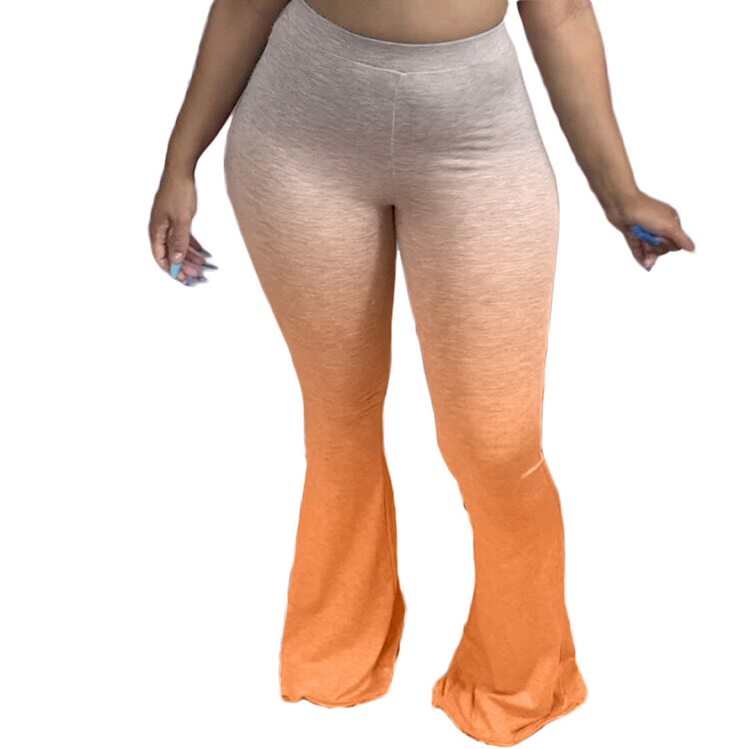 Damen Sportliche Flared Leggings mit Farbverlauf Stalluxe