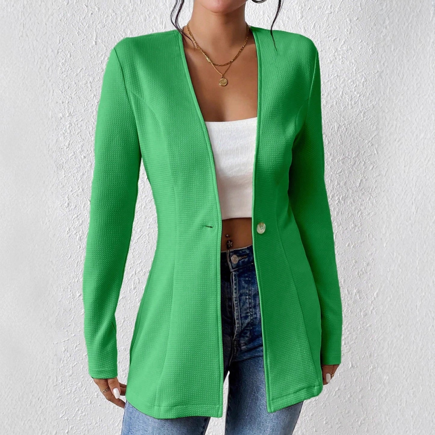 Damen elegante Blazerjacke mit asymmetrischem Schnitt Stalluxe