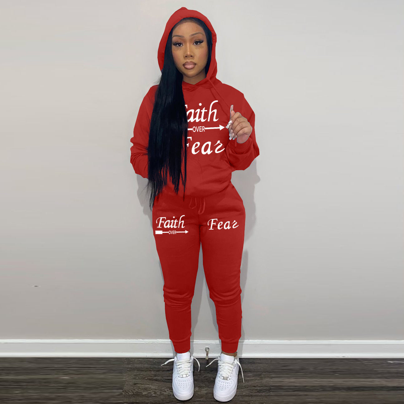 Damen Hoodie und Jogginghose Set mit inspirierendem Spruch Stalluxe