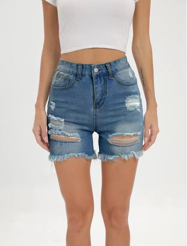 Damen Destroyed Jeans-Shorts Stalluxe