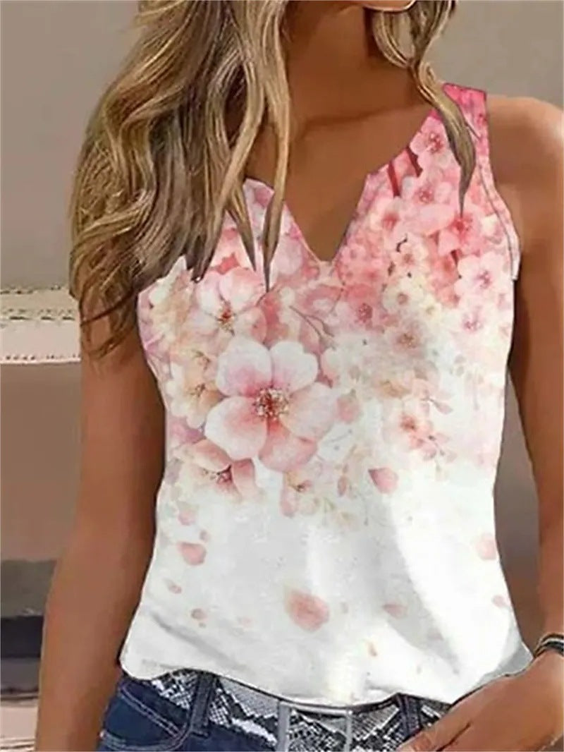 Damen ärmelloses Blusenshirt mit floralem Design Stalluxe