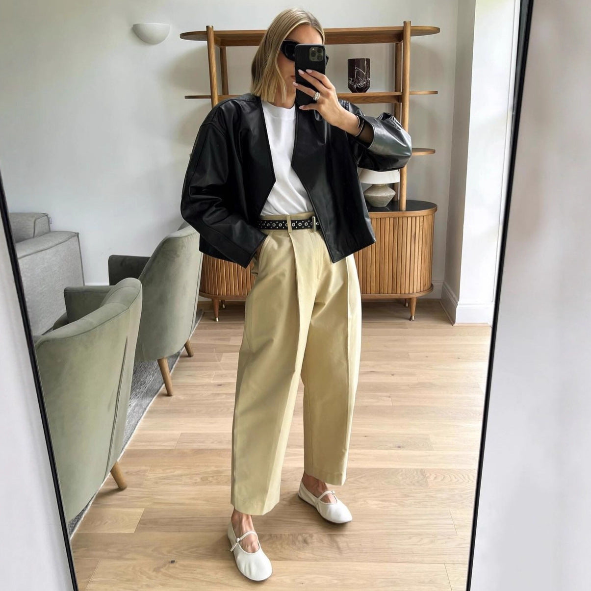 Damen modische Jacke aus hochwertigem Kunstleder Stalluxe