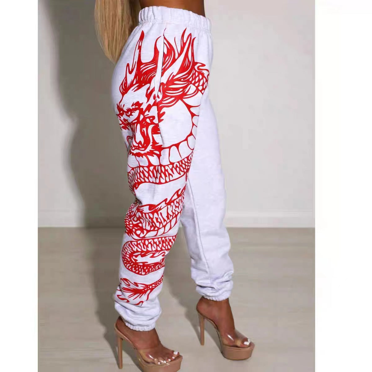 Damen lässige Sporthose mit auffälligen Schriftzügen und Grafikdesign Stalluxe