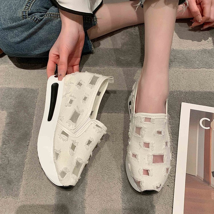 Damen Atmungsaktive Slip-On Sneakers mit stylischem Ausschnittdesign Stalluxe