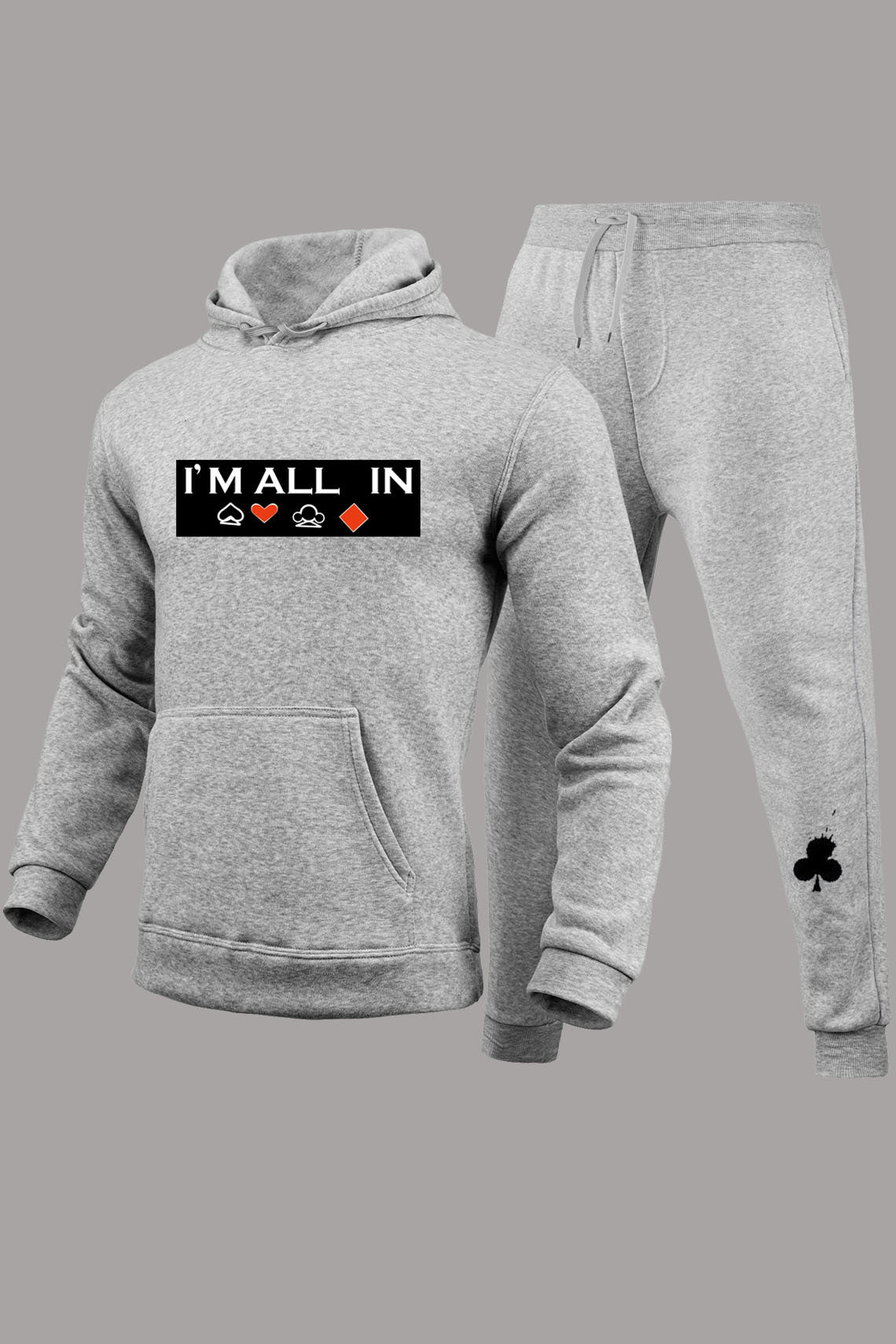 Herren Sportliches Hoodie- und Jogginghose-Set mit kreiertem Glücksspiel-Design Stalluxe