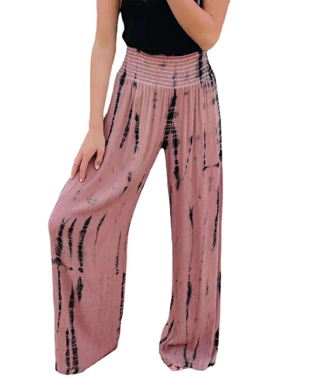 Damen Weit geschnittene Freizeithose mit elastischem Bund und Streifenmuster Stalluxe