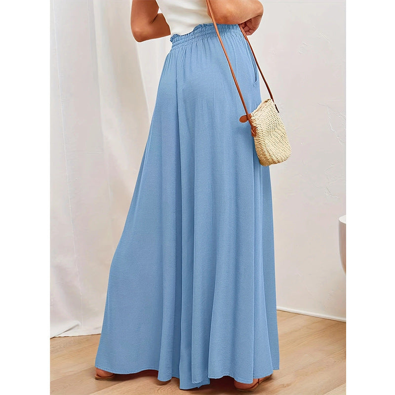 Damen Weit geschnittene Sommerhose mit elastischem Bund und praktischen Taschen Stalluxe