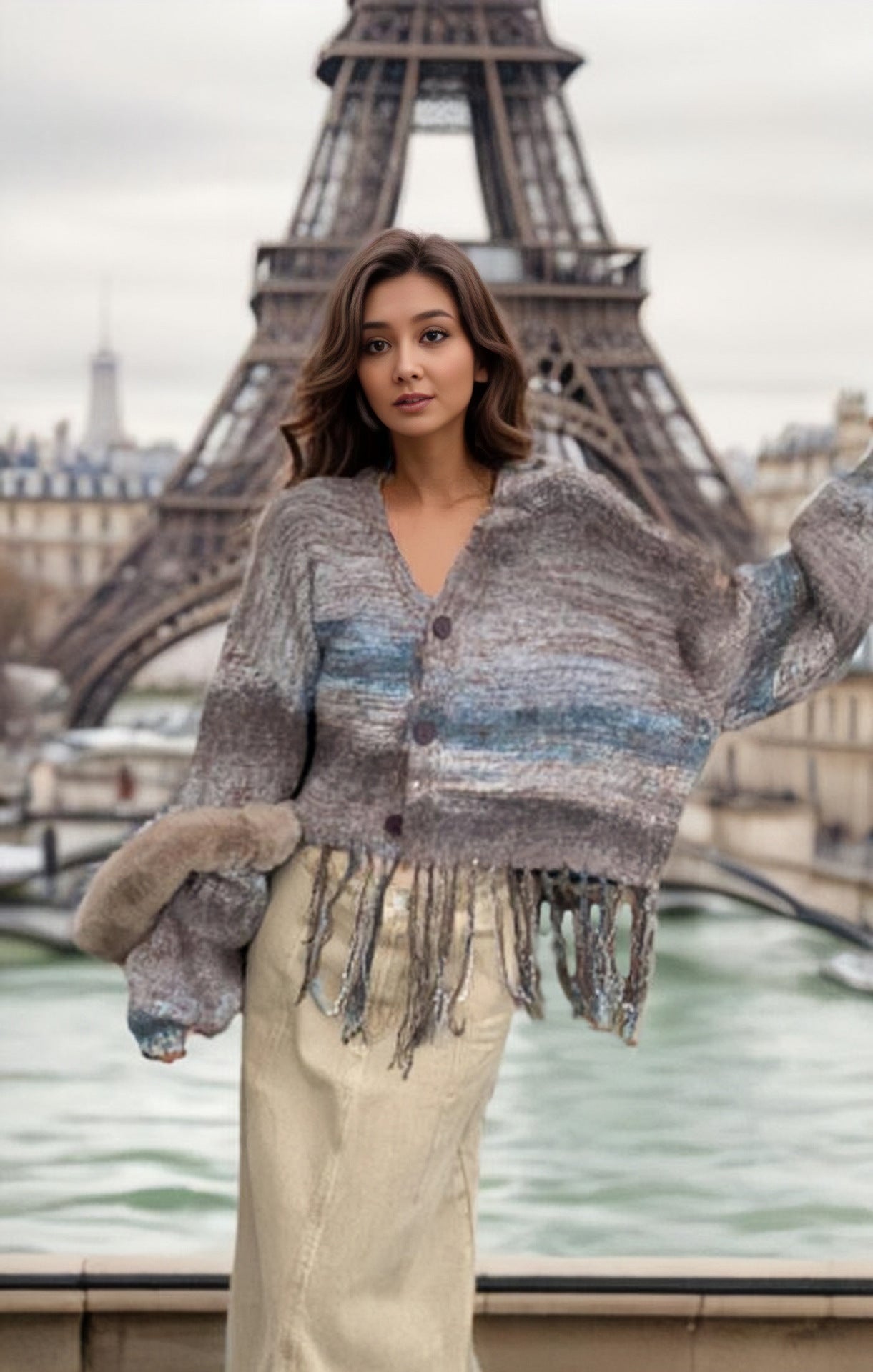 Damen Kurzer Strickjacke mit auffälligem Fransen-Design Stalluxe