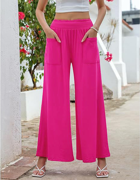 Damen Bequeme Culotte mit Elastischem Bund und Seitentaschen Stalluxe