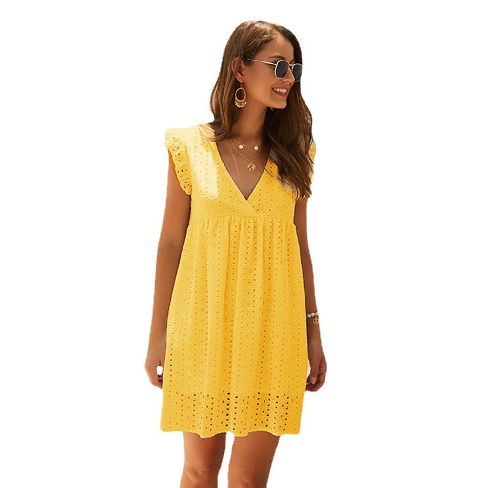 Damen Sommerliches Kleid mit Stickereien Stalluxe