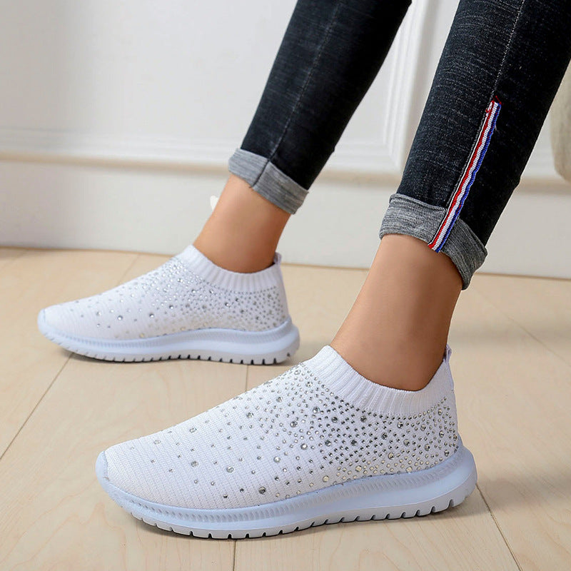 Damen Sportliche Glitzer Sneakers Stalluxe