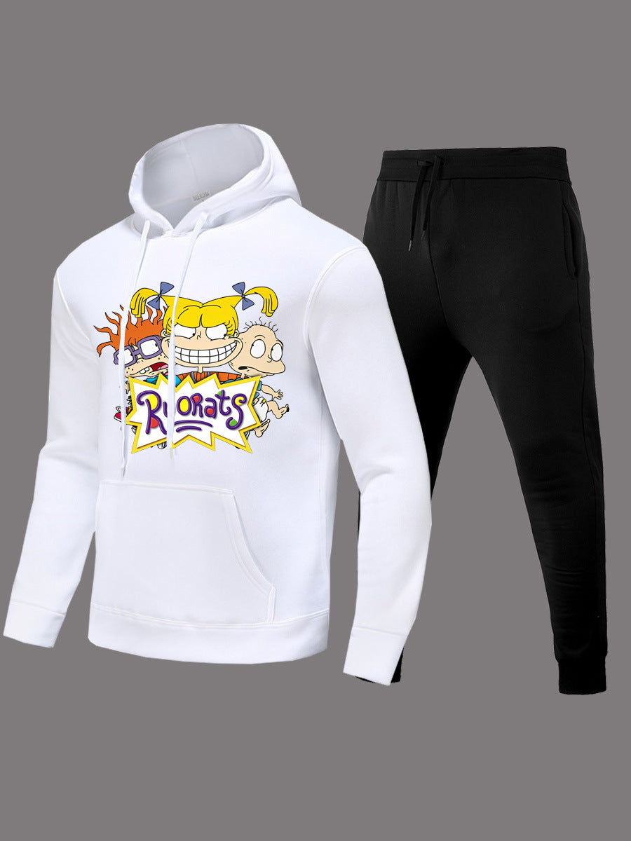 Damen Hoodie und Jogginghose Set mit kreativem Cartoon-Design Stalluxe