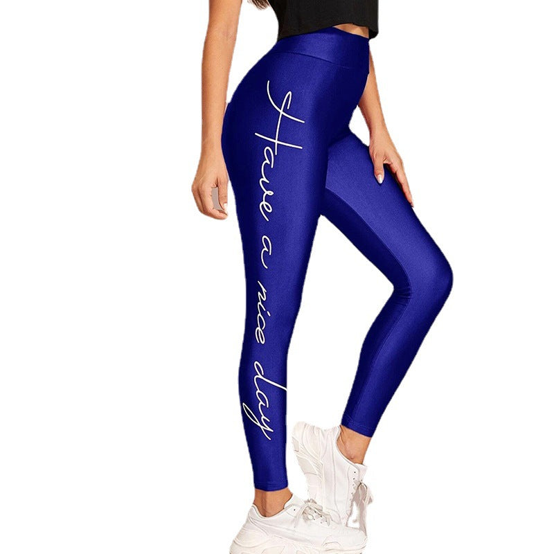 Damen Sportleggings mit inspirierendem Schriftzug und hohem Bund Stalluxe
